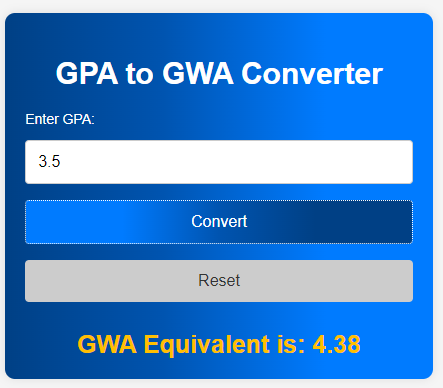 GPA to GWA SS 2
