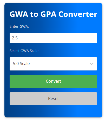 GWA to GPA SS3