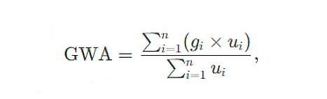 GWA Calculator Formula